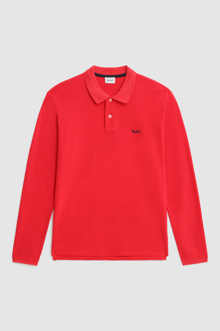 Polo in puro cotone a manica lunga