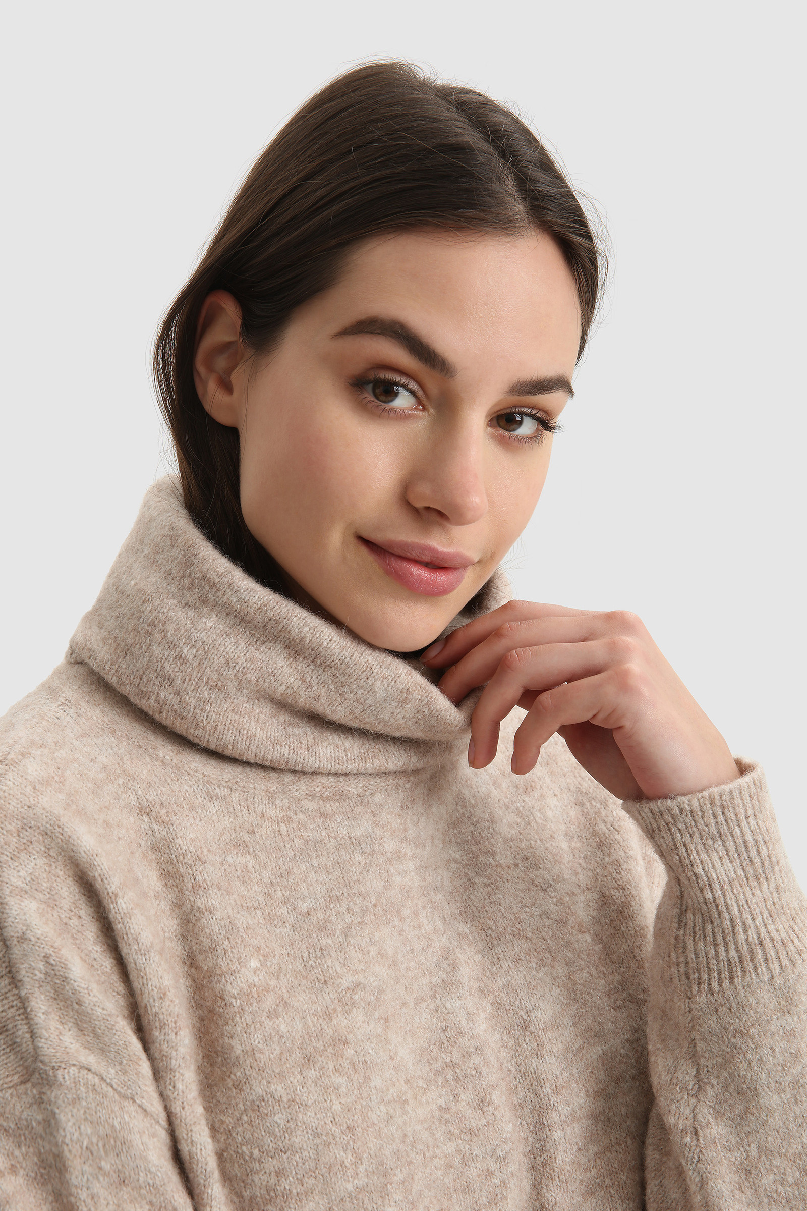 Stretch Turtleneck Sweater in wool blend