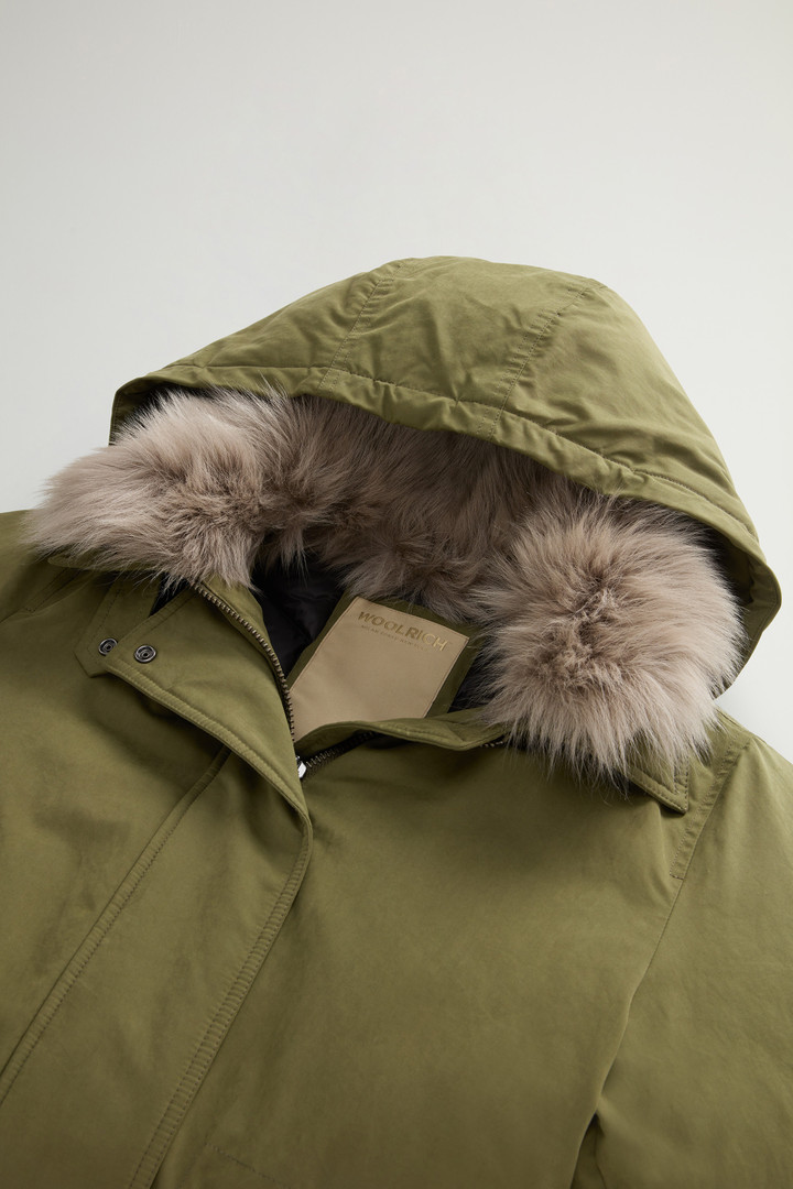 Short Arctic Parka in Mountain Cloth with Removable Hood and Fur Green photo 7 | Woolrich