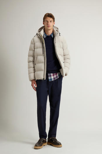 Daunenjacke aus Stretchnylon mit mattem Finish Grau | Woolrich