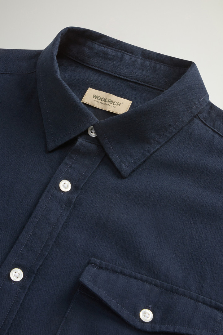 Pure Madras Cotton Flannel Checked Shirt Blue photo 2 | Woolrich
