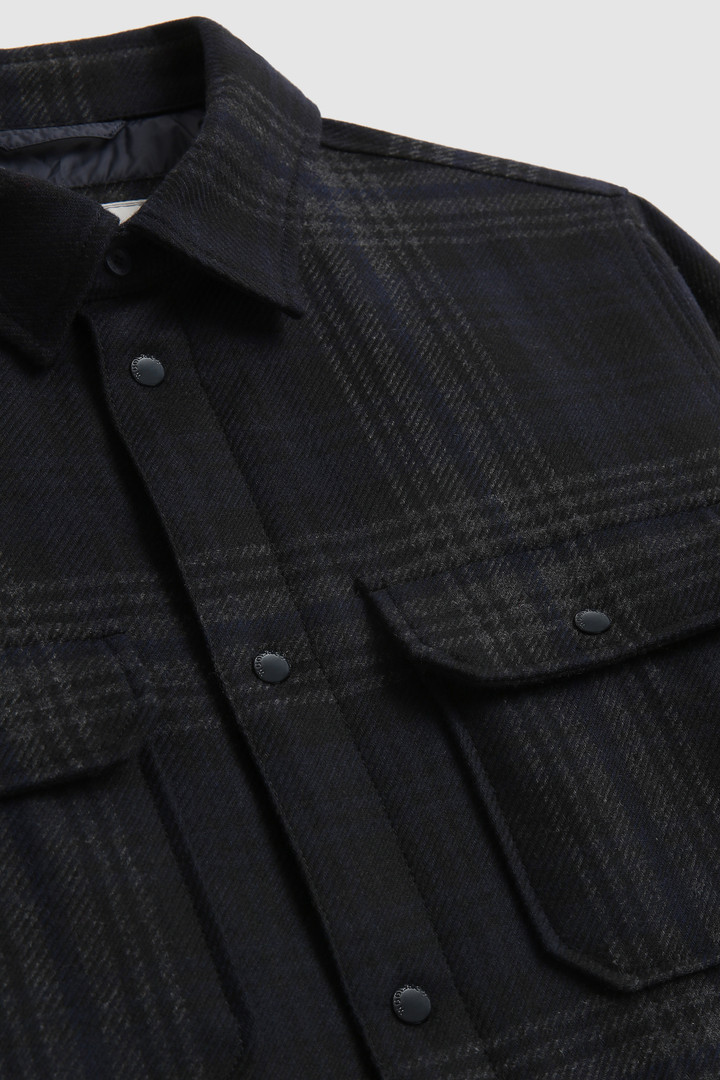 Chemise matelassée Alaskan à carreaux en laine italienne recyclée