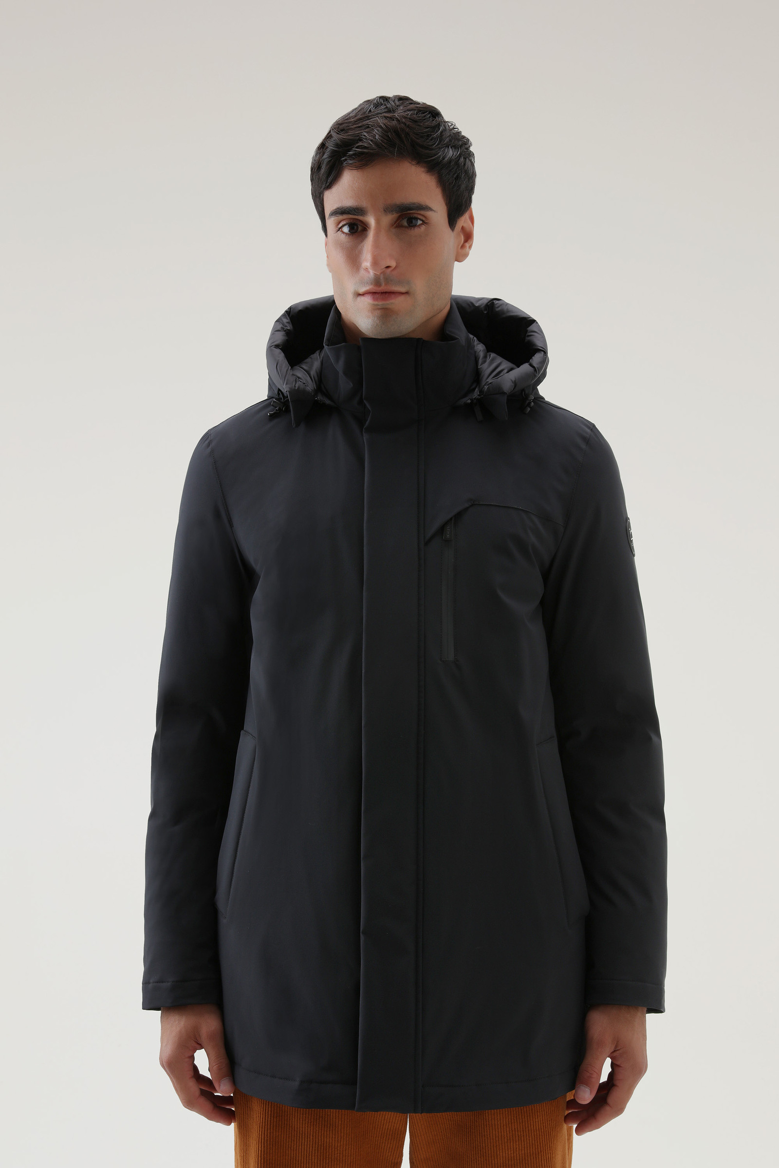 Men's Mountain Stretch Parka Black | Woolrich USA