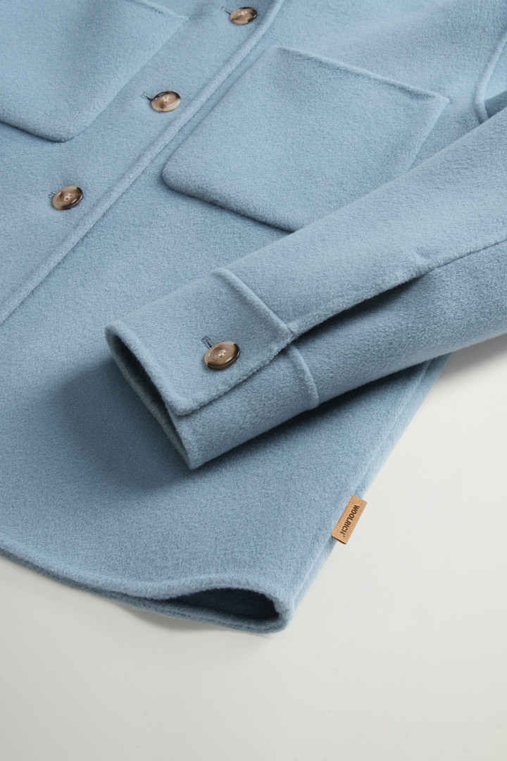 Overshirt aus reiner Schurwolle mit aufgesetzten Taschen Blau photo 7 | Woolrich