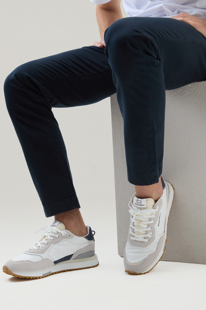 Retro-Sneaker aus Leder mit Nylon-Details Weiß photo 6 | Woolrich