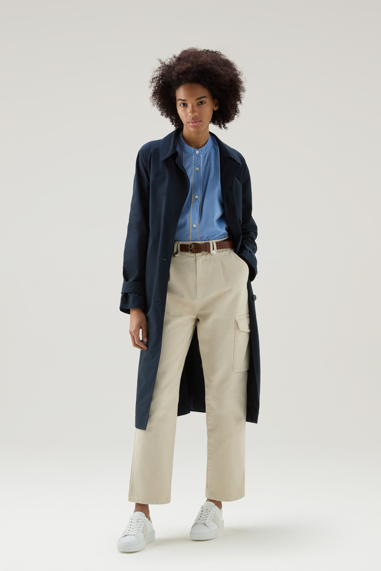 Camicetta Pintuck in chambray di puro cotone blu photo 2 | Woolrich