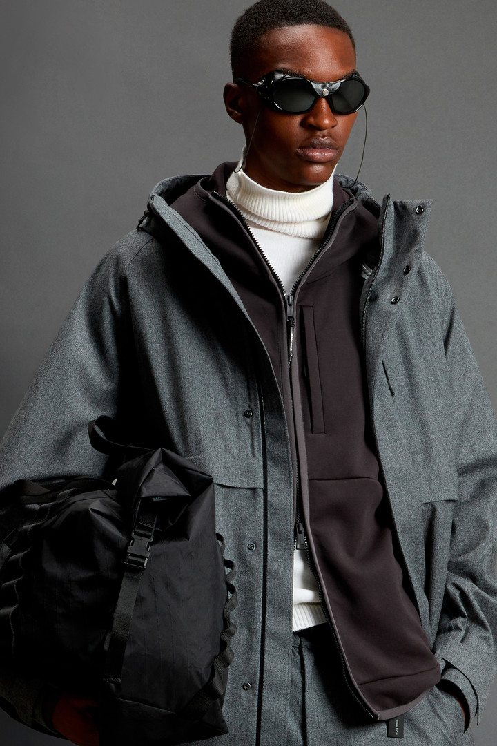 Mantel van Italiaanse scheerwol met capuchon by Todd Snyder Grijs photo 4 | Woolrich