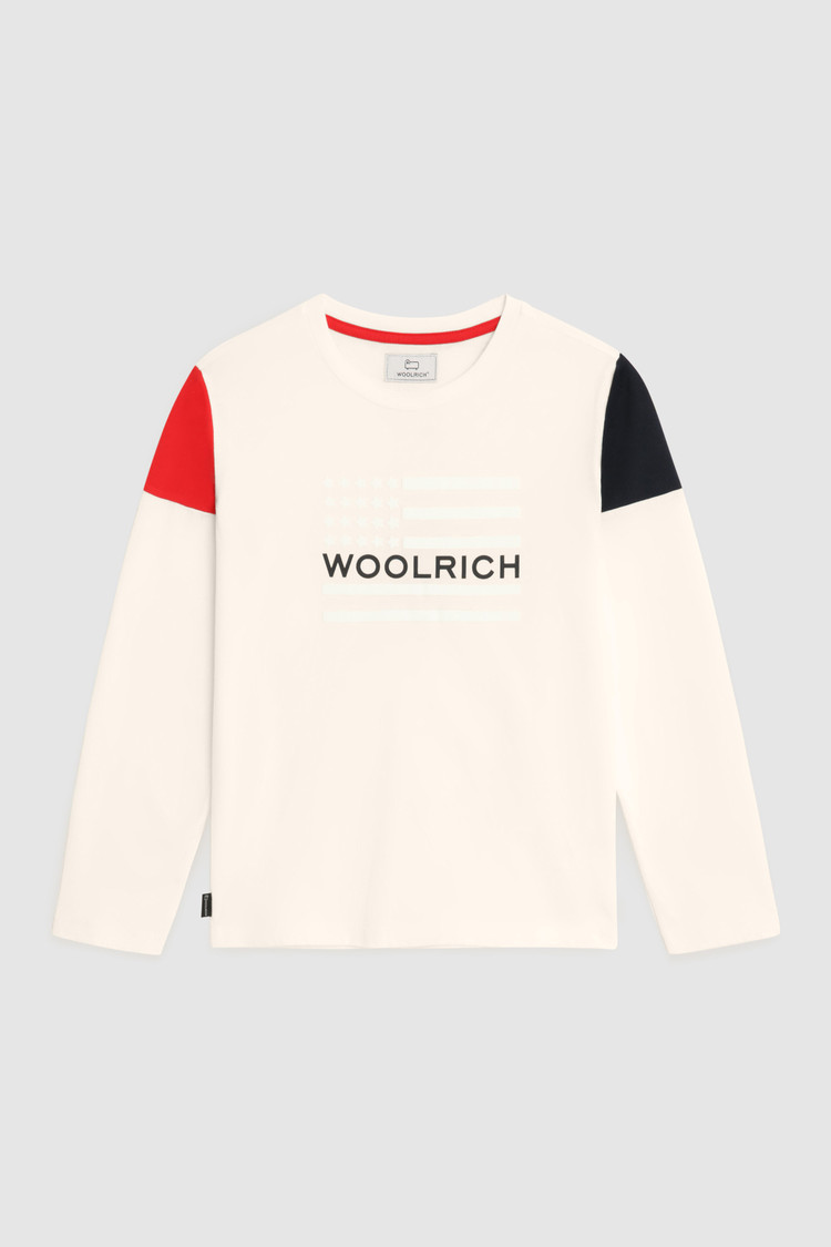 Camiseta de cuello redondo con bandera para niño