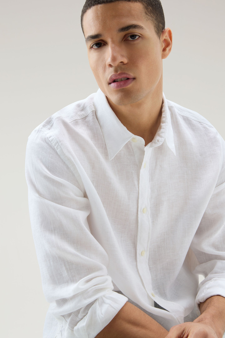 Stückgefärbtes Shirt aus reinem Leinen Weiß photo 4 | Woolrich