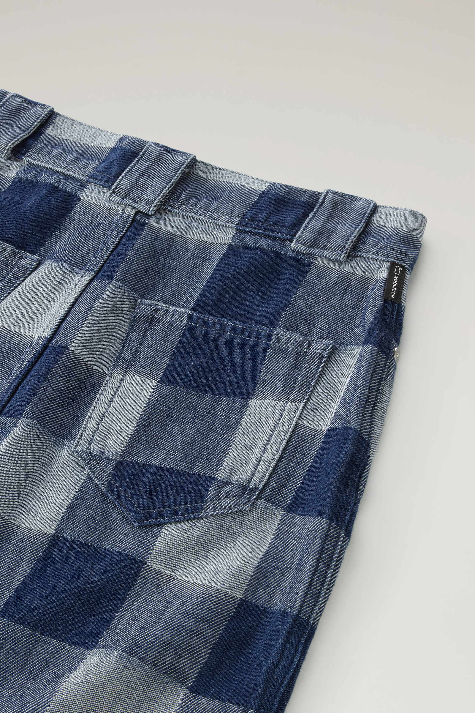 Minigonna a quadri in denim di puro cotone blu photo 8 | Woolrich