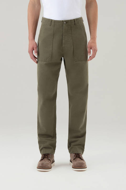 Fatigue Pant in Pure Cotton Green | Woolrich