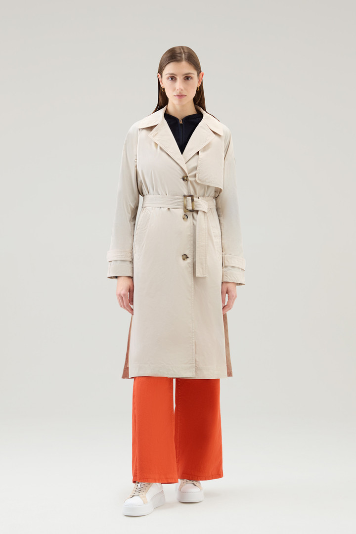 Trench Coat in Urban Touch Fabric with Belted Waist Beige photo 1 | Woolrich