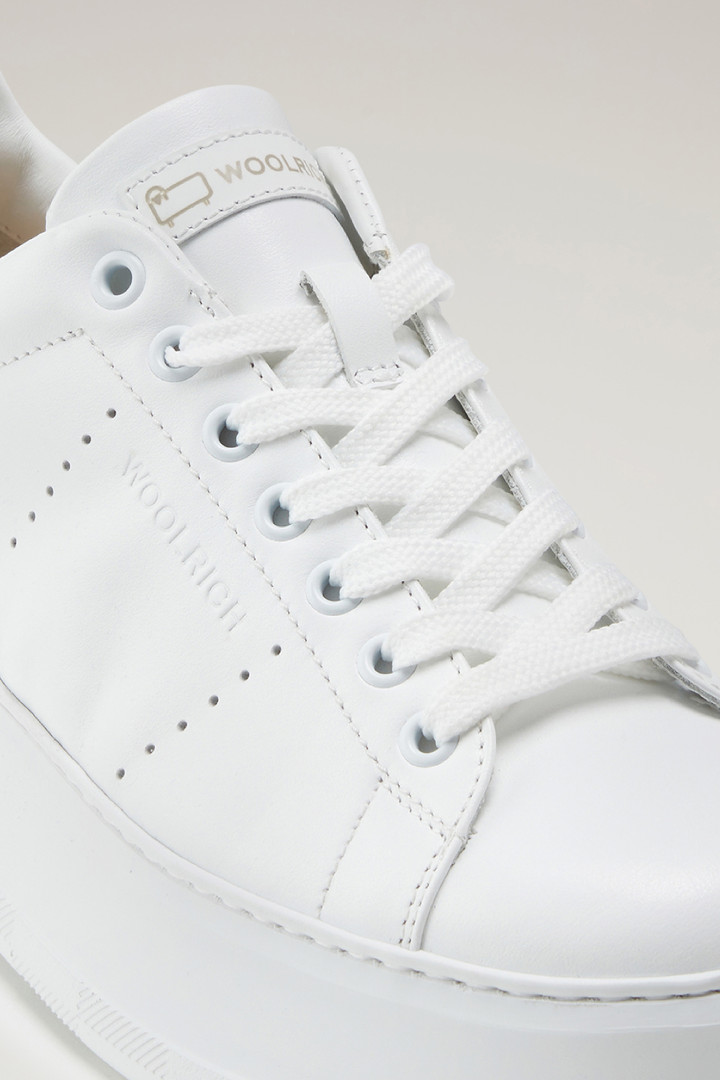 Chunky Court Sneakers in Leather White photo 5 | Woolrich