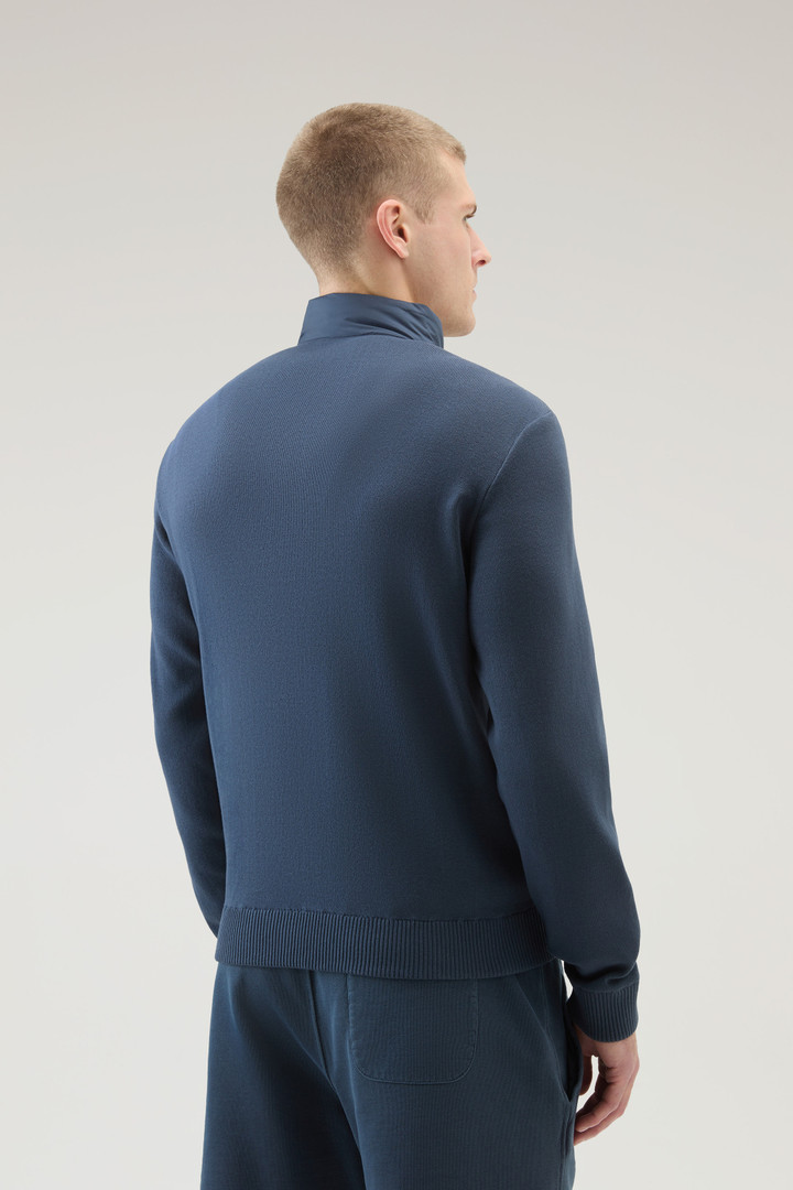 Sundance Hybrid Bomber Jacket in Microfibre and Cotton Knit Blue photo 3 | Woolrich
