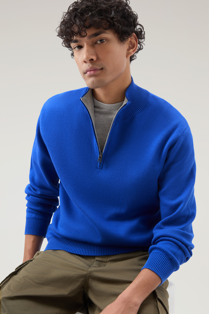 Sweater mit Rollkragen und halbem Reißverschluss Blau photo 4 | Woolrich