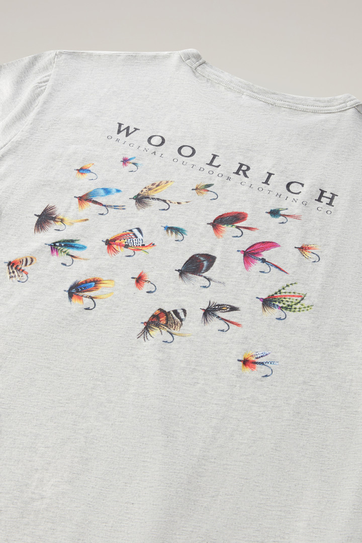 Lakeside T-shirt in Pure Cotton Jersey with Back Print Gray photo 3 | Woolrich