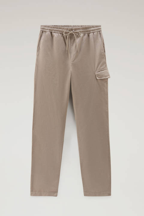 Pantaloni cargo in misto cotone e lino tinti in capo Beige photo 2 | Woolrich
