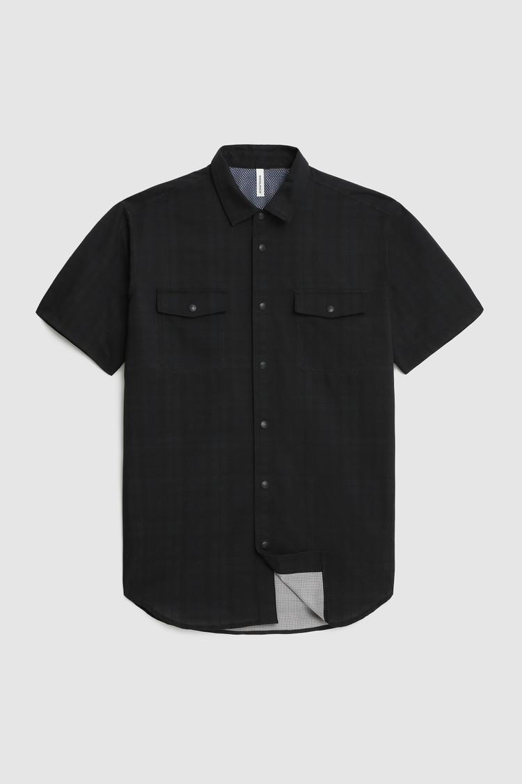 Half-sleeve Cool Mesh shirt with Blackwatch pattern