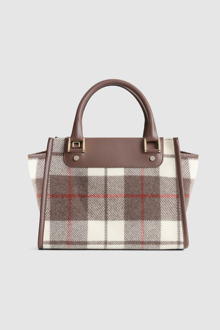 Wool Tote Bag with check pattern