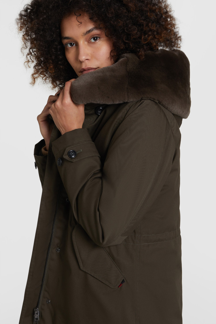 Literary Parka with rex fur
