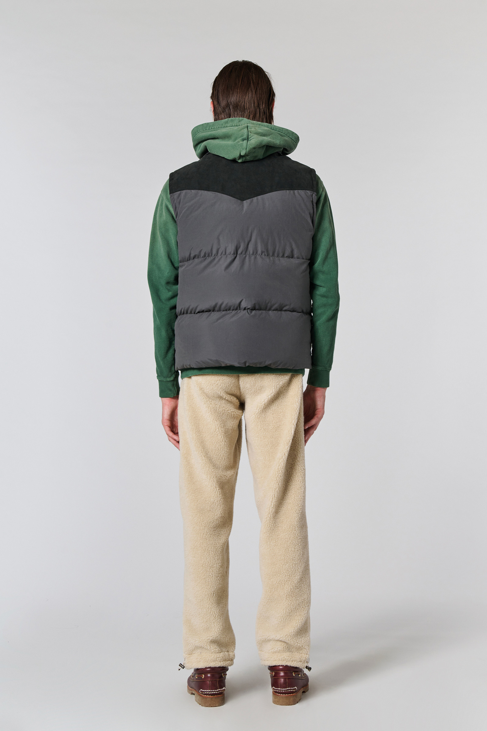 Padded Vest with Alcantara Yoke - One Of These Days / Woolrich Grey photo 3 | Woolrich