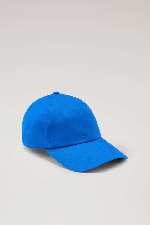 Logo Baseball Cap in Pure Cotton Twill Blue | Woolrich