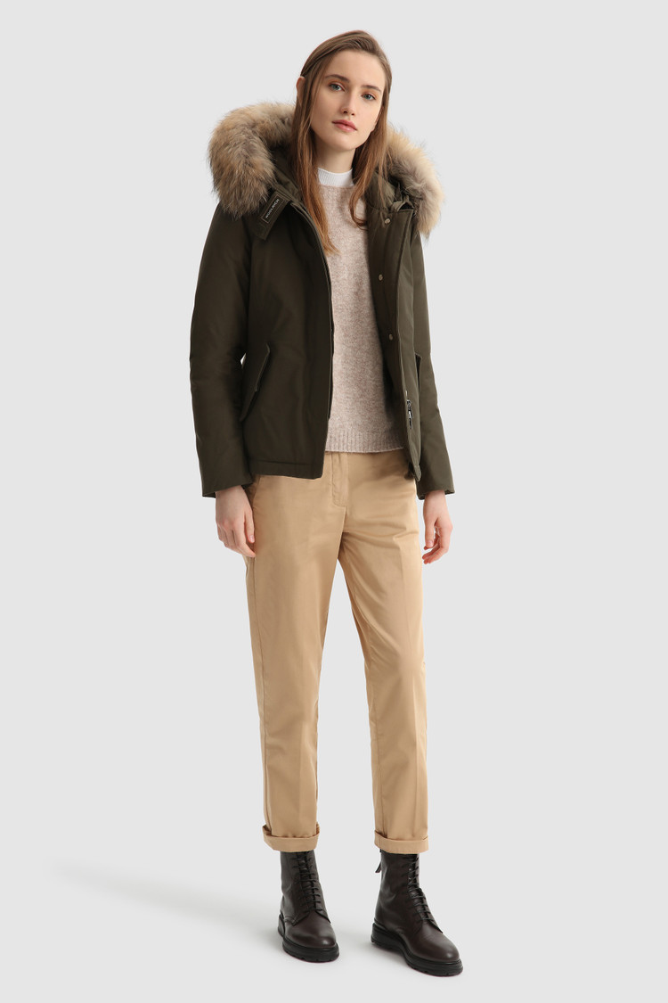 Korte Arctic Parka met afneembare bontrand