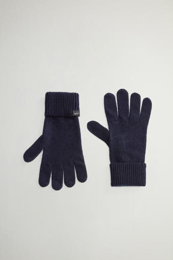Merino Virgin Wool-Blend Gloves Blue | Woolrich