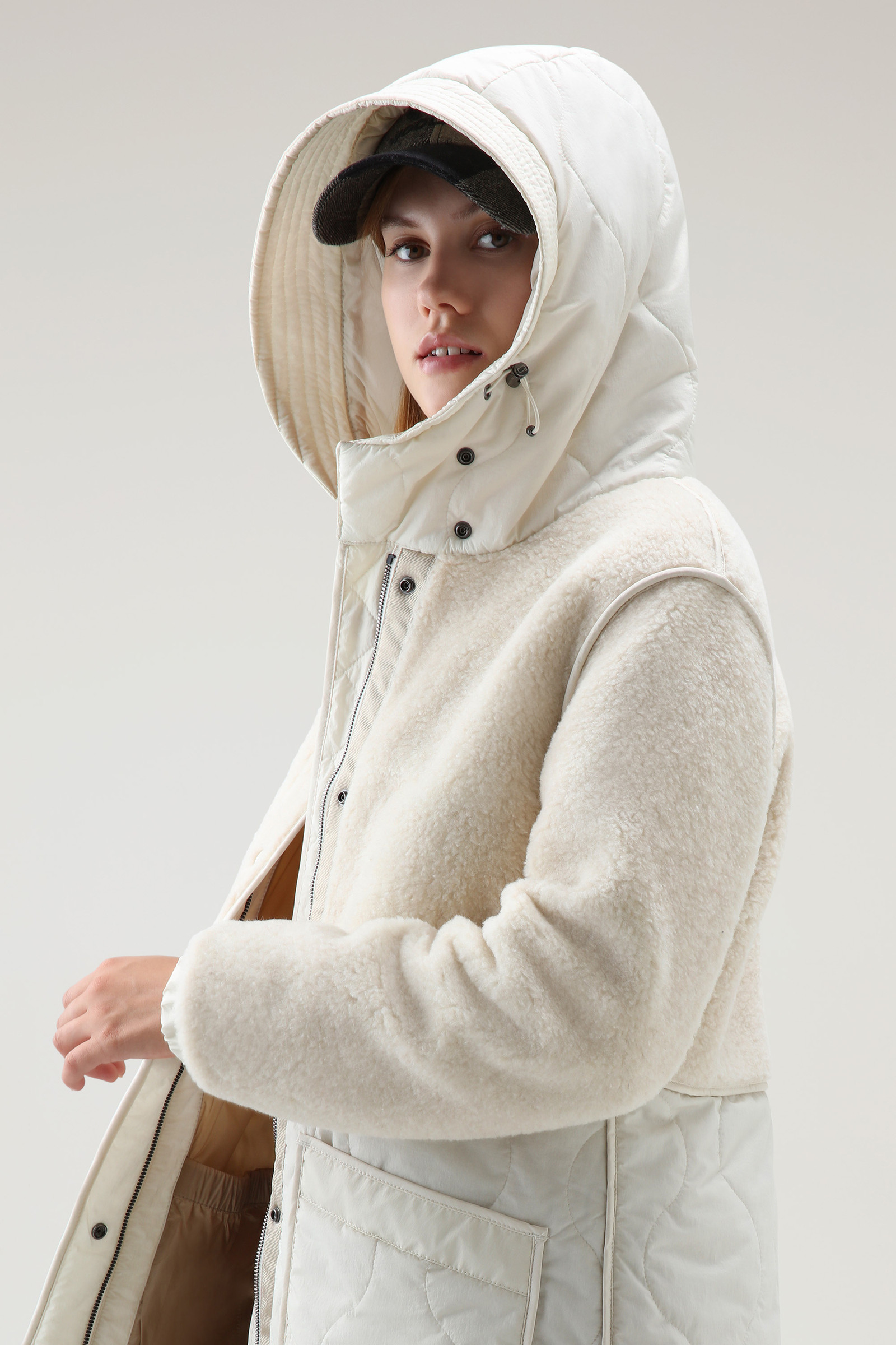 Alba Parka de sherpa y nylon crinkle blanco photo 4 | Woolrich