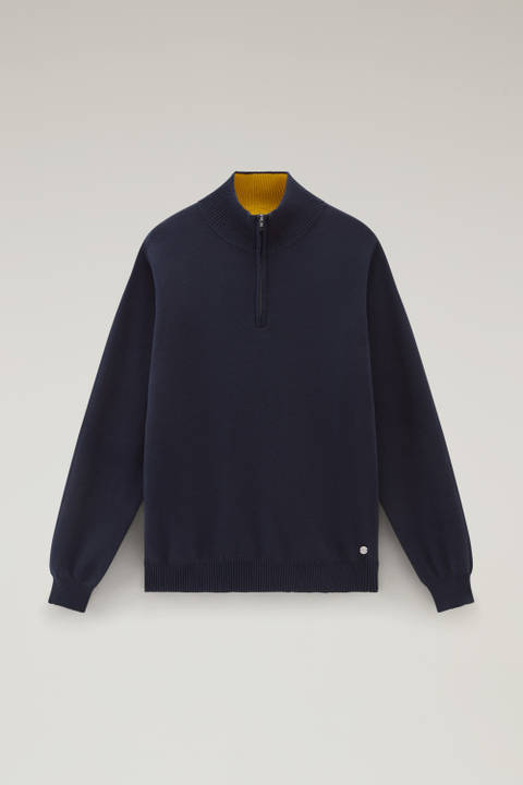 Sweater mit Rollkragen und halbem Reißverschluss Blau photo 2 | Woolrich