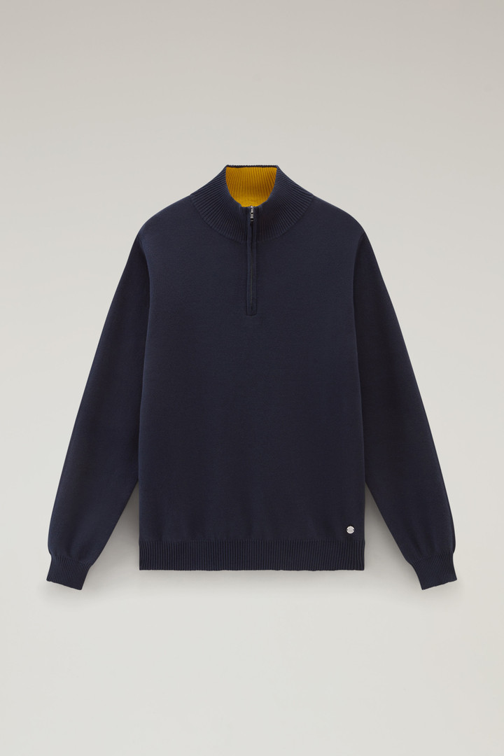 Turtleneck Sweater with Half-Zip Blue photo 5 | Woolrich
