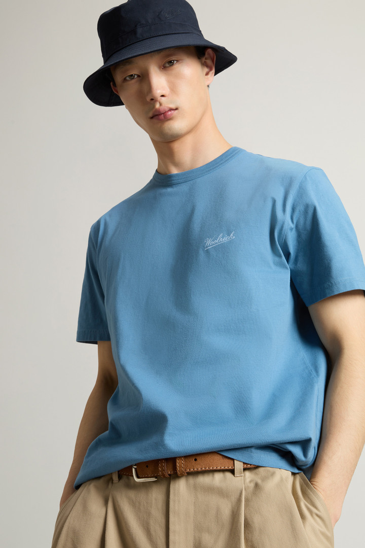 Pure Cotton T-Shirt with Logo Blue photo 4 | Woolrich