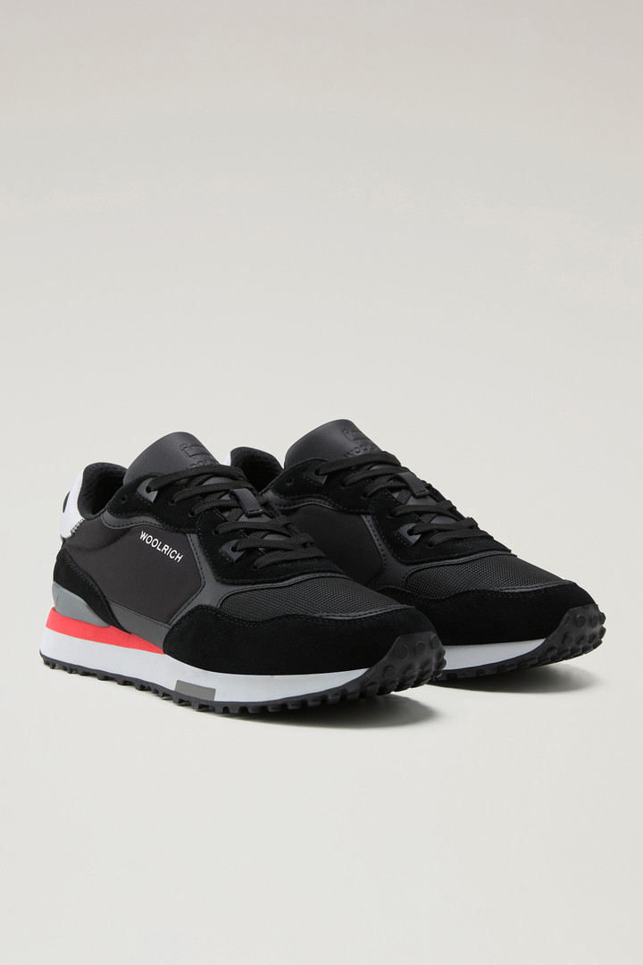 Retro Sneakers in Suede with Nylon Details Black photo 2 | Woolrich