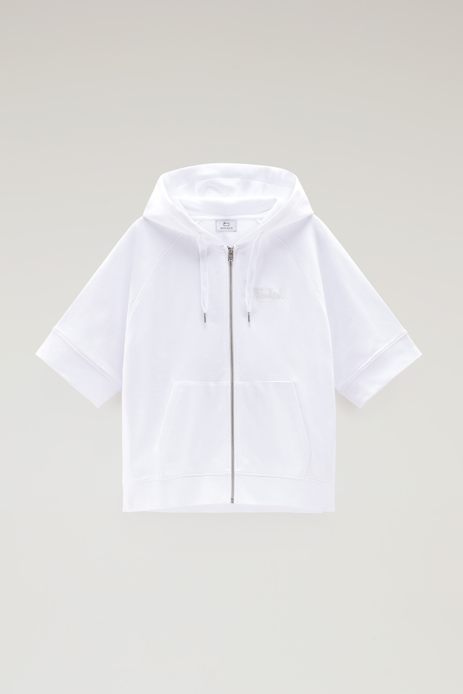 Pure Cotton Hoodie with Three Quarter Sleeves White photo 5 | Woolrich