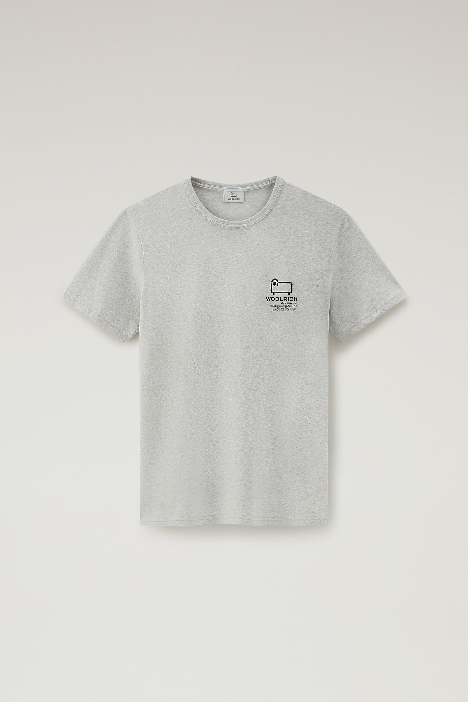 T-shirt aus reiner Baumwolle mit Yellowstone-Grafikprint grey photo 5 | Woolrich