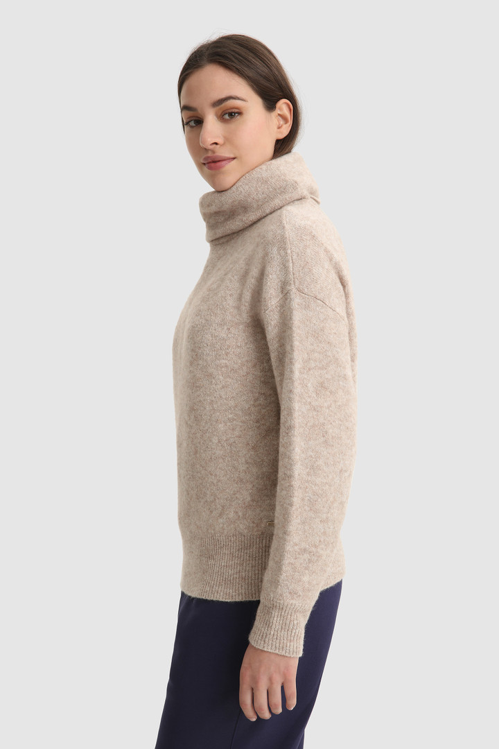 Stretch Turtleneck Sweater in wool blend