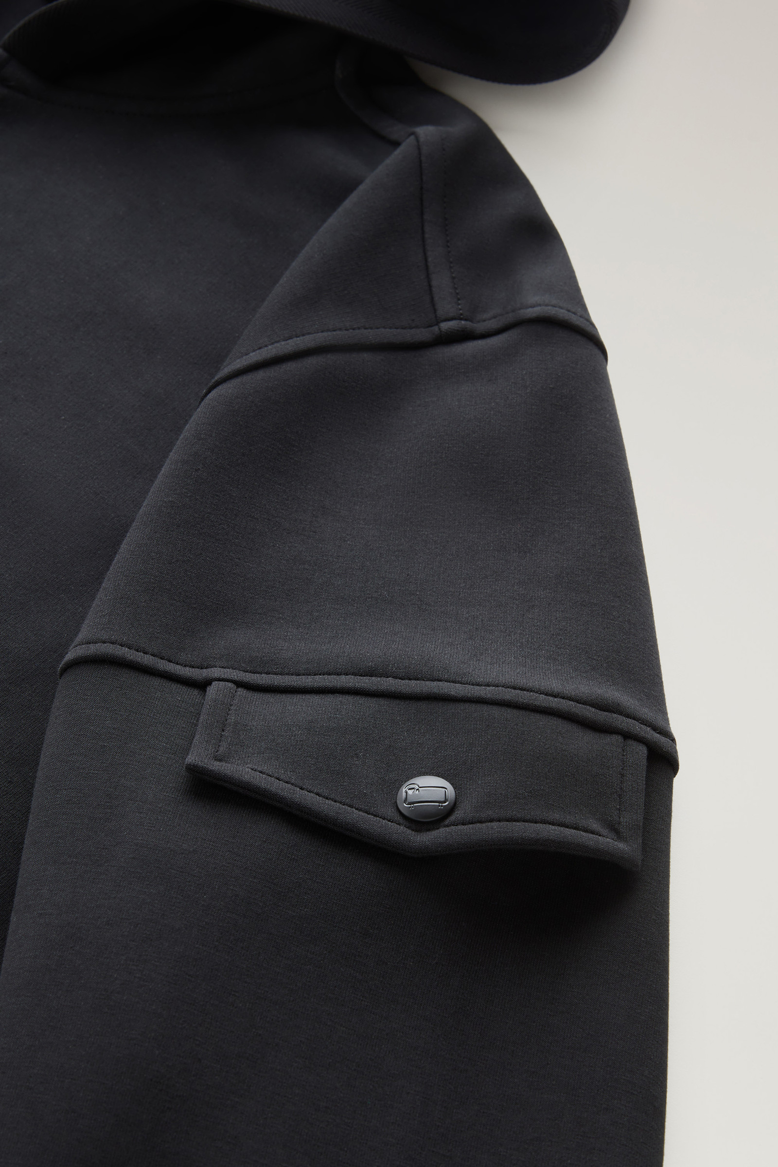 Interlock Sweatshirt in Stretch Cotton Blend Black photo 7 | Woolrich