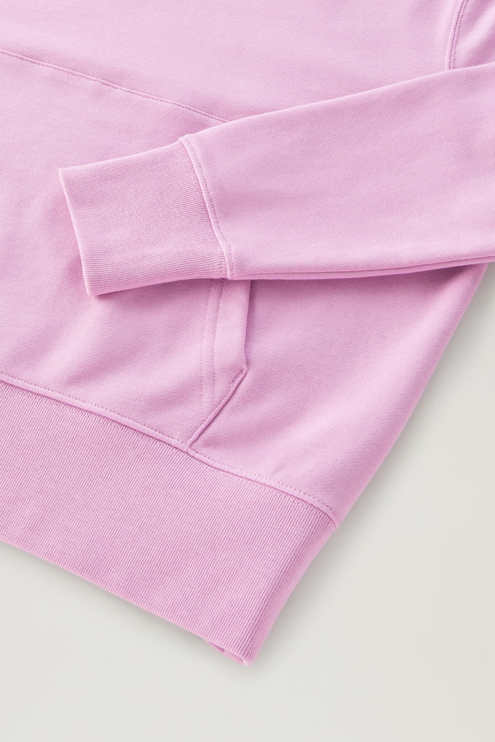 Sweat-shirt à capuche en pur coton avec logo brodé Rose photo 7 | Woolrich