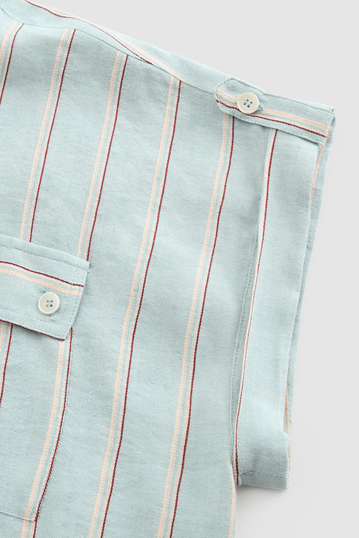 Striped Linen Blend Shirt Blue photo 7 | Woolrich