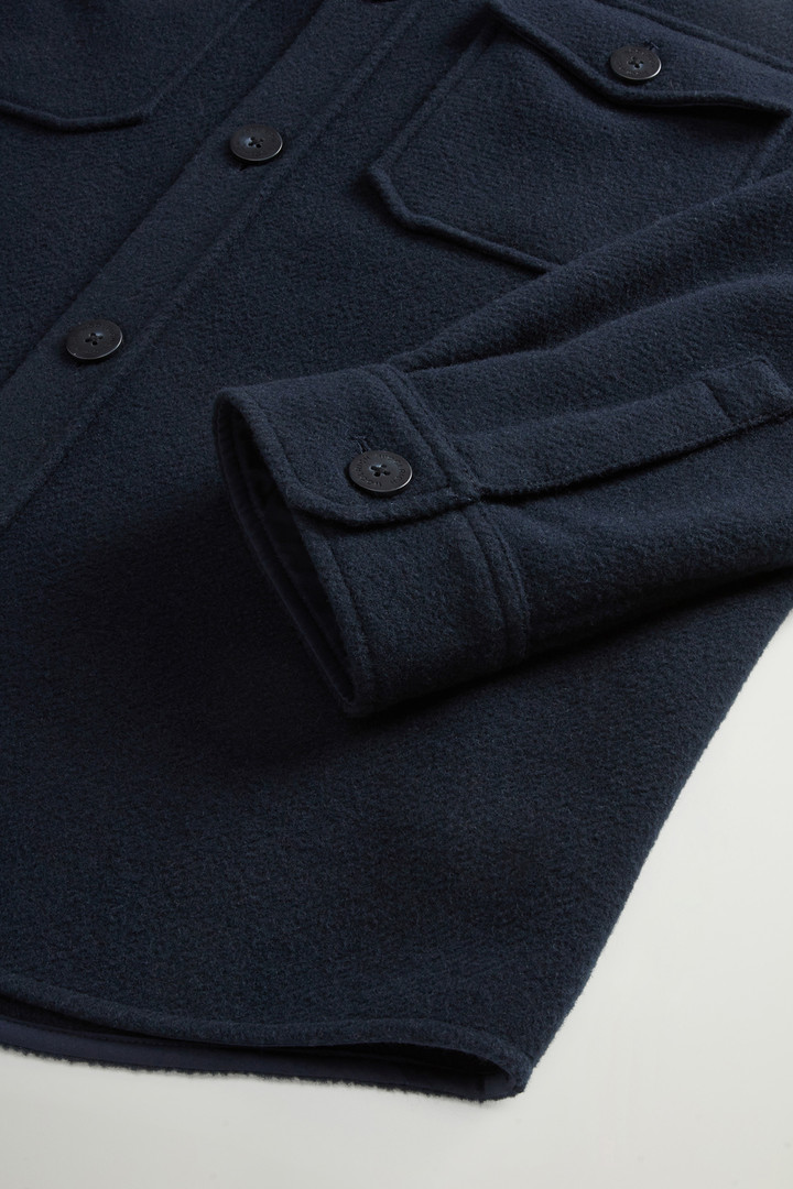 Wool-Blend Overshirt with Checked Pattern Blue photo 7 | Woolrich