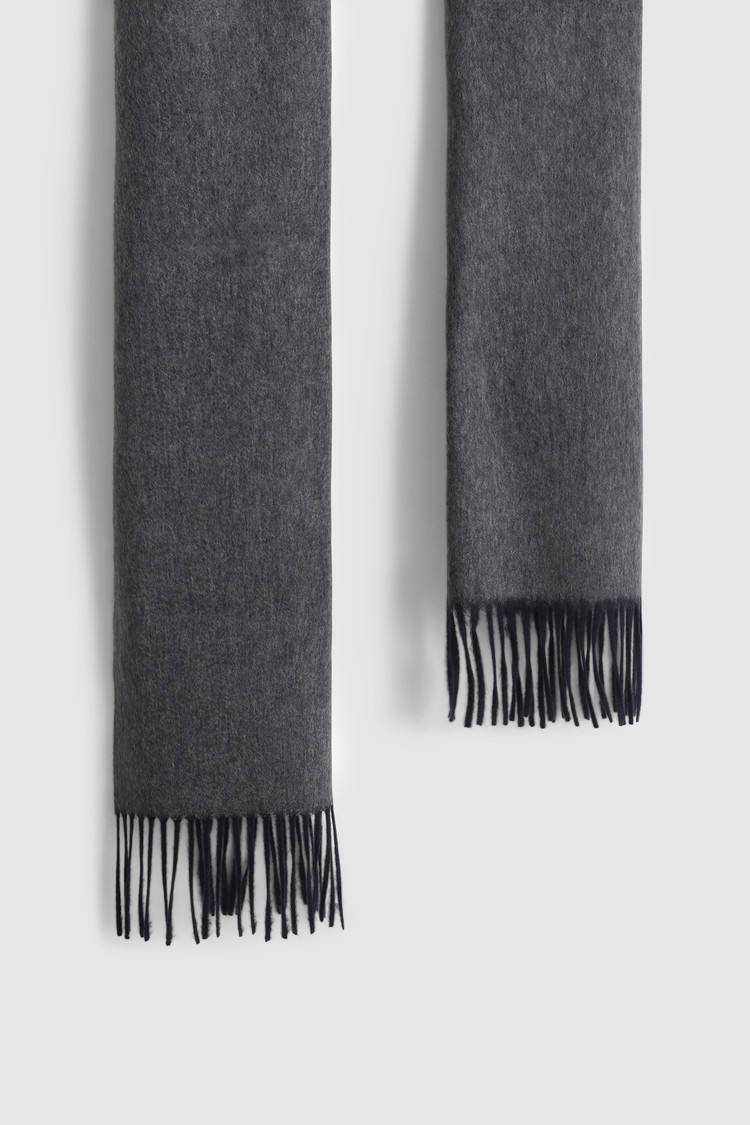 Luxe kasjmieren sjaal met franjes
