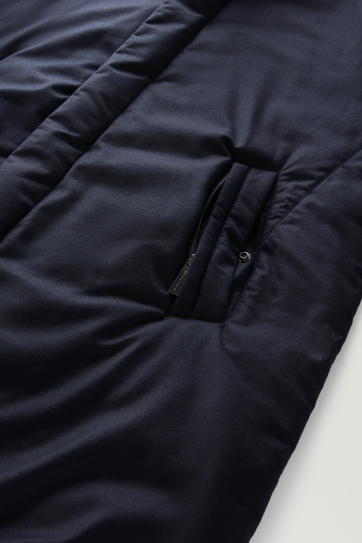 Luxury 2-In-1 Coat in Italian Wool and Silk Blend Crafted from a Loro Piana Fabric Blue photo 4 | Woolrich