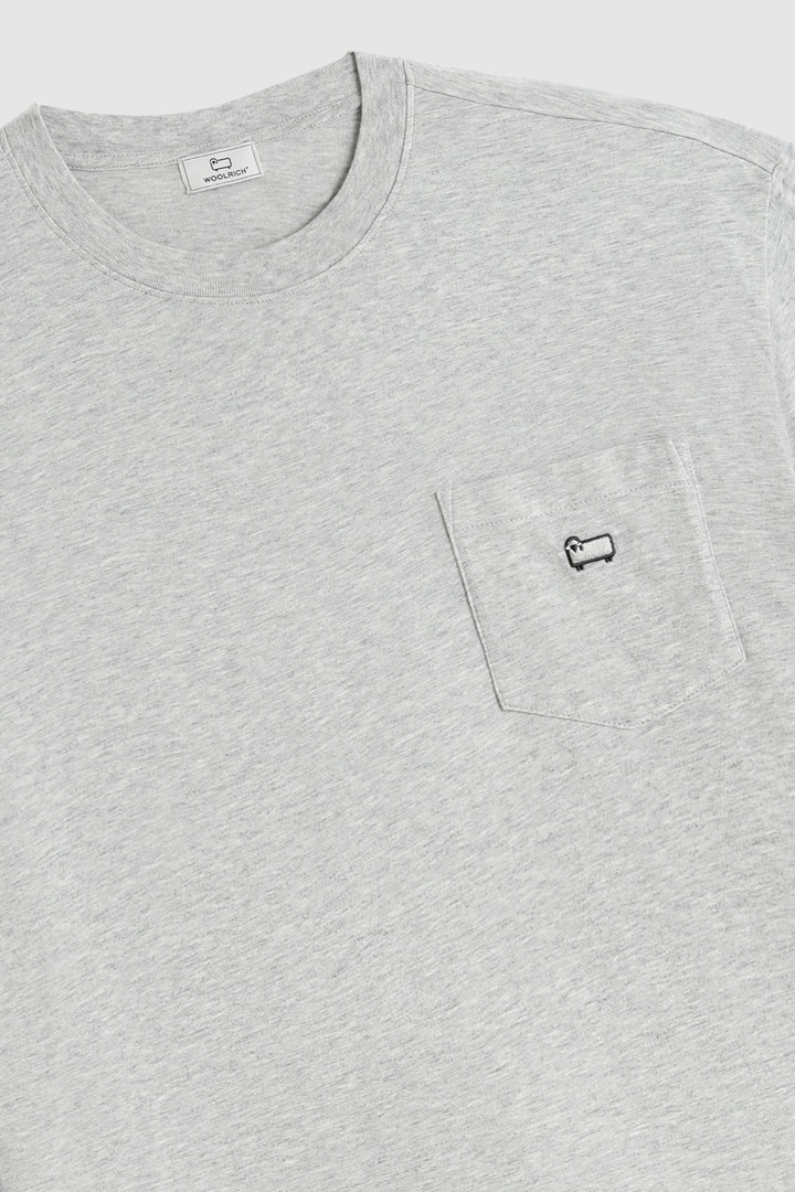 T-Shirt with Chest Pocket Grey photo 5 | Woolrich