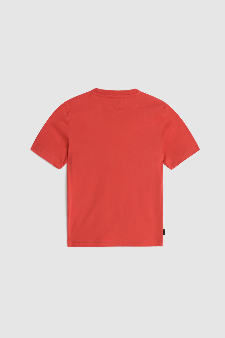 Boy's Organic Cotton Tee with Logo Red photo 2 | Woolrich