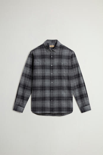 Pure Cotton Flannel Checked Shirt Gray | Woolrich