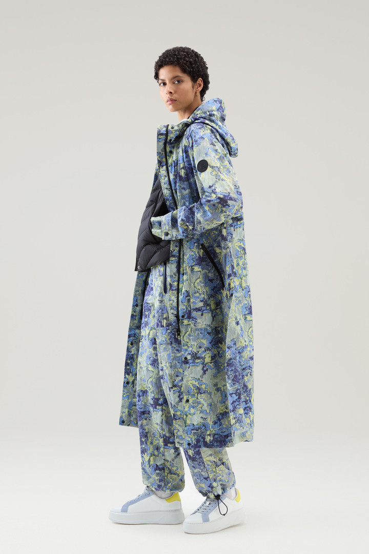 Hooded Parka in Printed Cordura Fabric Blue photo 3 | Woolrich
