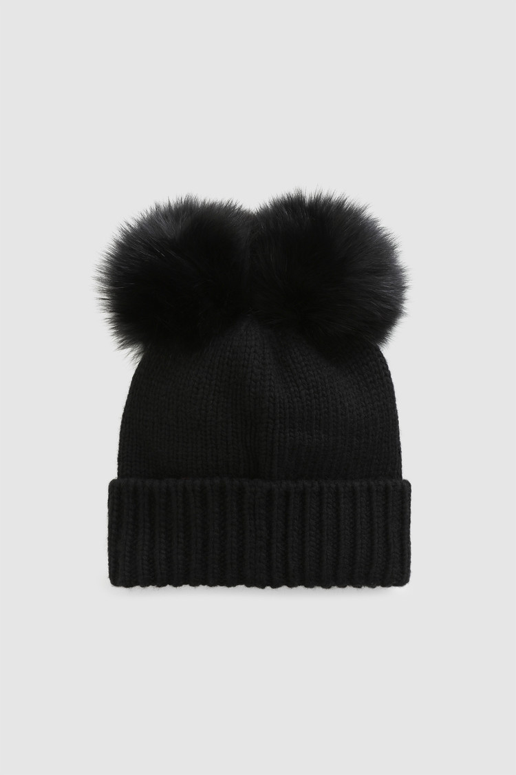 Girl's Serenity Beanie in cashmere blend and double pompom