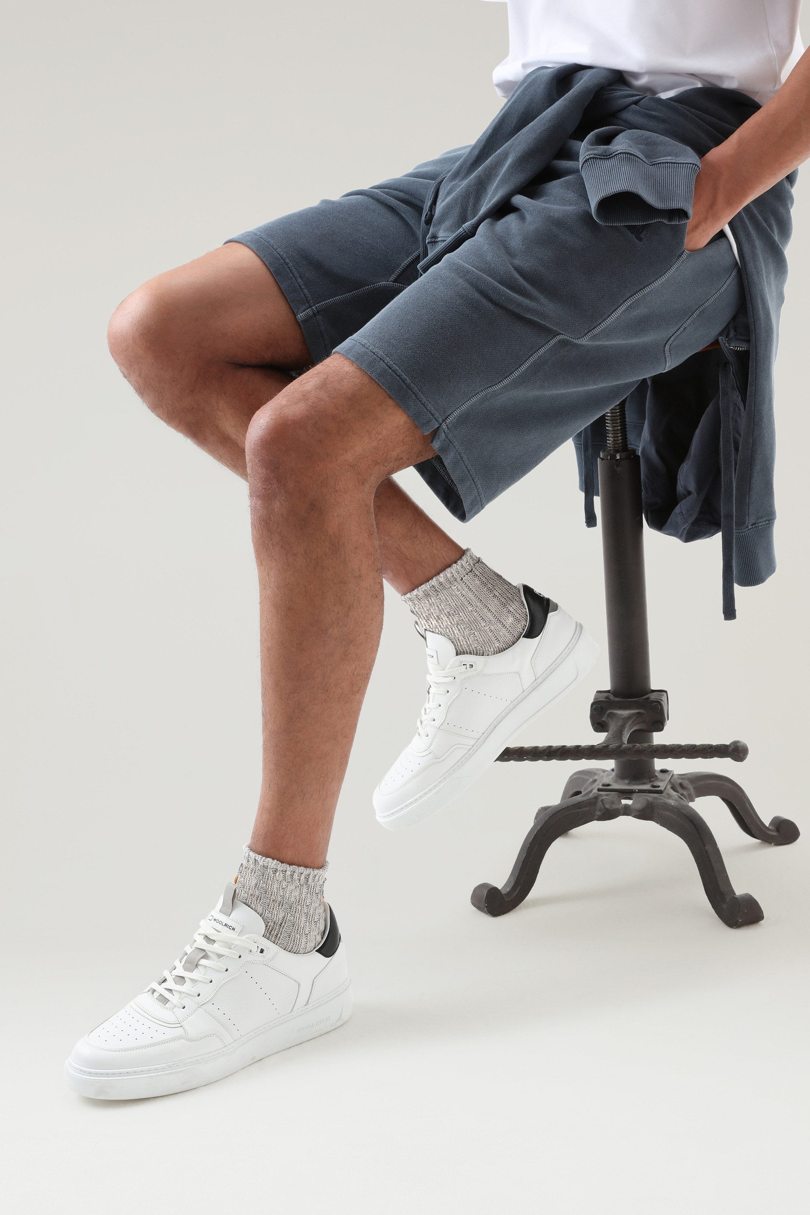 Sneakers Basket Court in morbida pelle bianco photo 6 | Woolrich