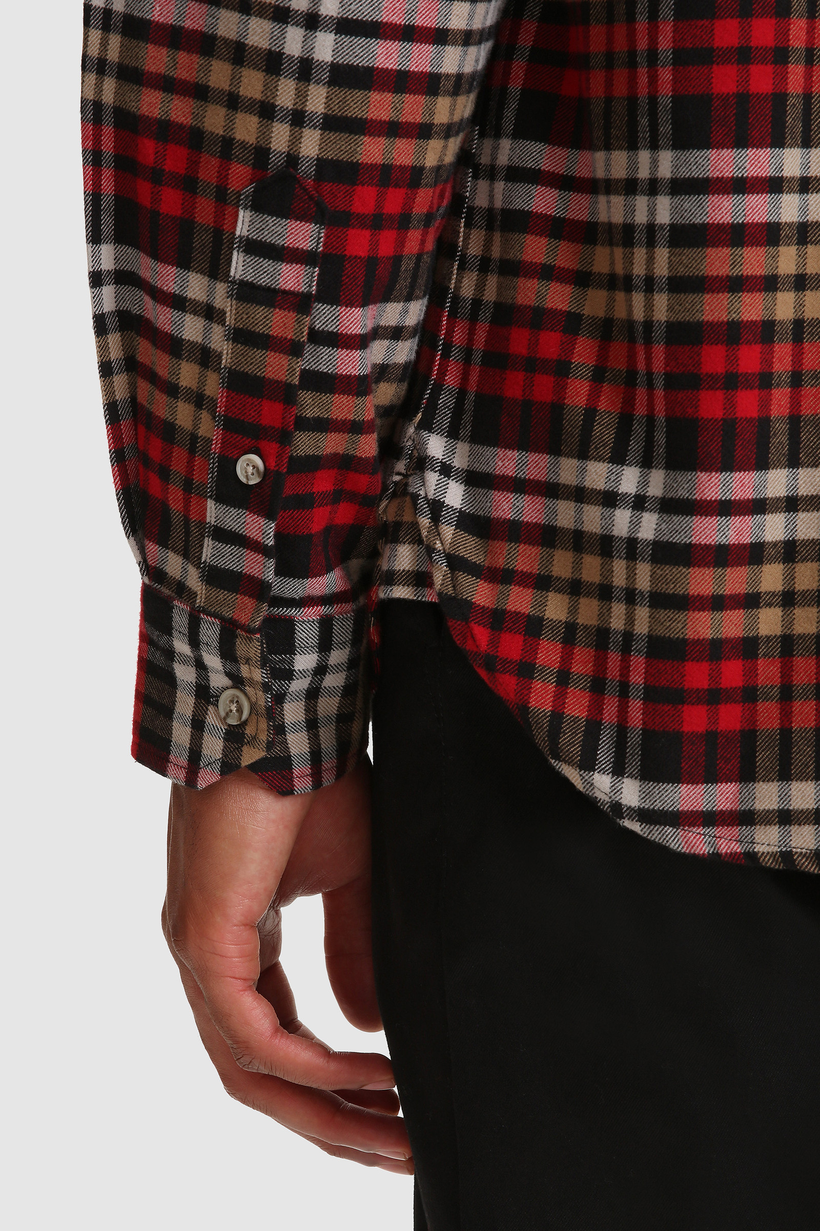 Traditional Cotton Flannel Shirt Red photo 6 | Woolrich