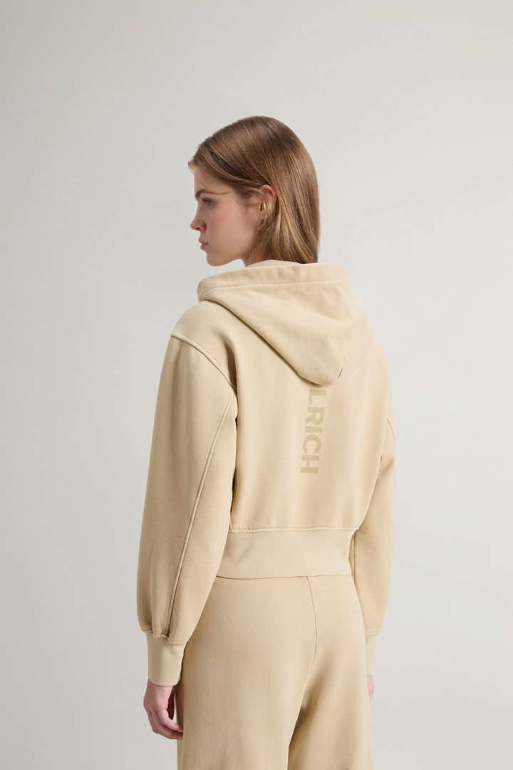 Felpa crop con cappuccio da ragazza in puro cotone tinta in capo Beige photo 3 | Woolrich
